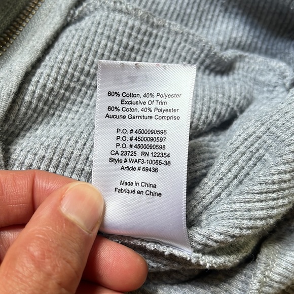 Aritzia TNA Gray Waffle Hooded Zip Up Jacket - Picture 8 of 9
